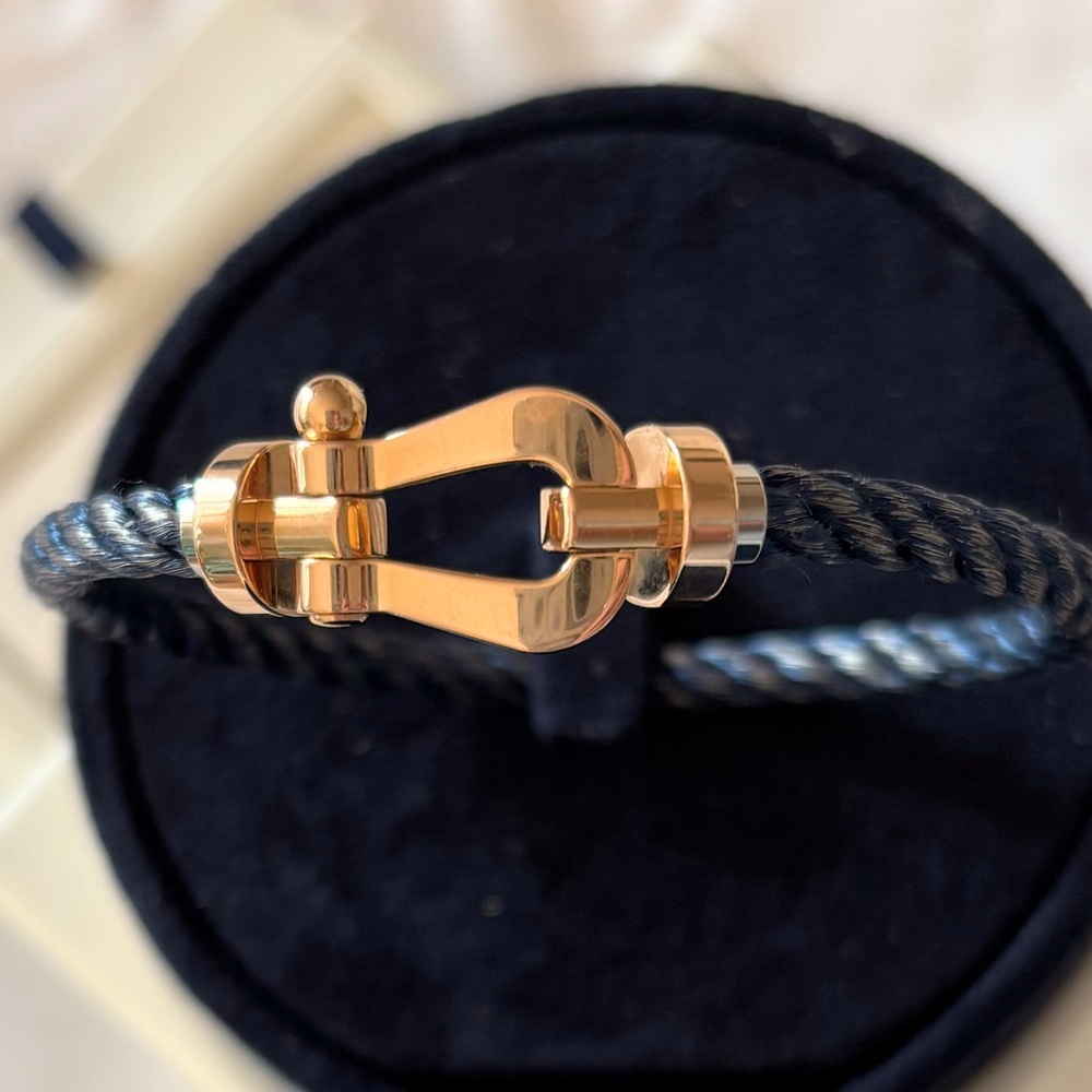 Reserved/Authentic LARGE Model Fred Force 10 18k RG Bracelet. Sz16 cord. Unisex